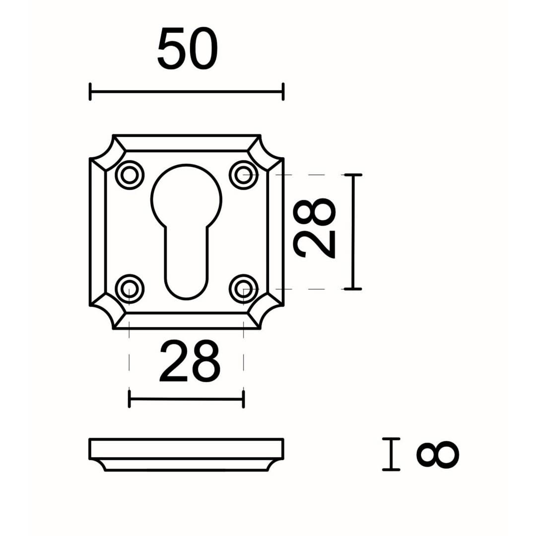 HDD Pro cilinderrozet Inox Look detail