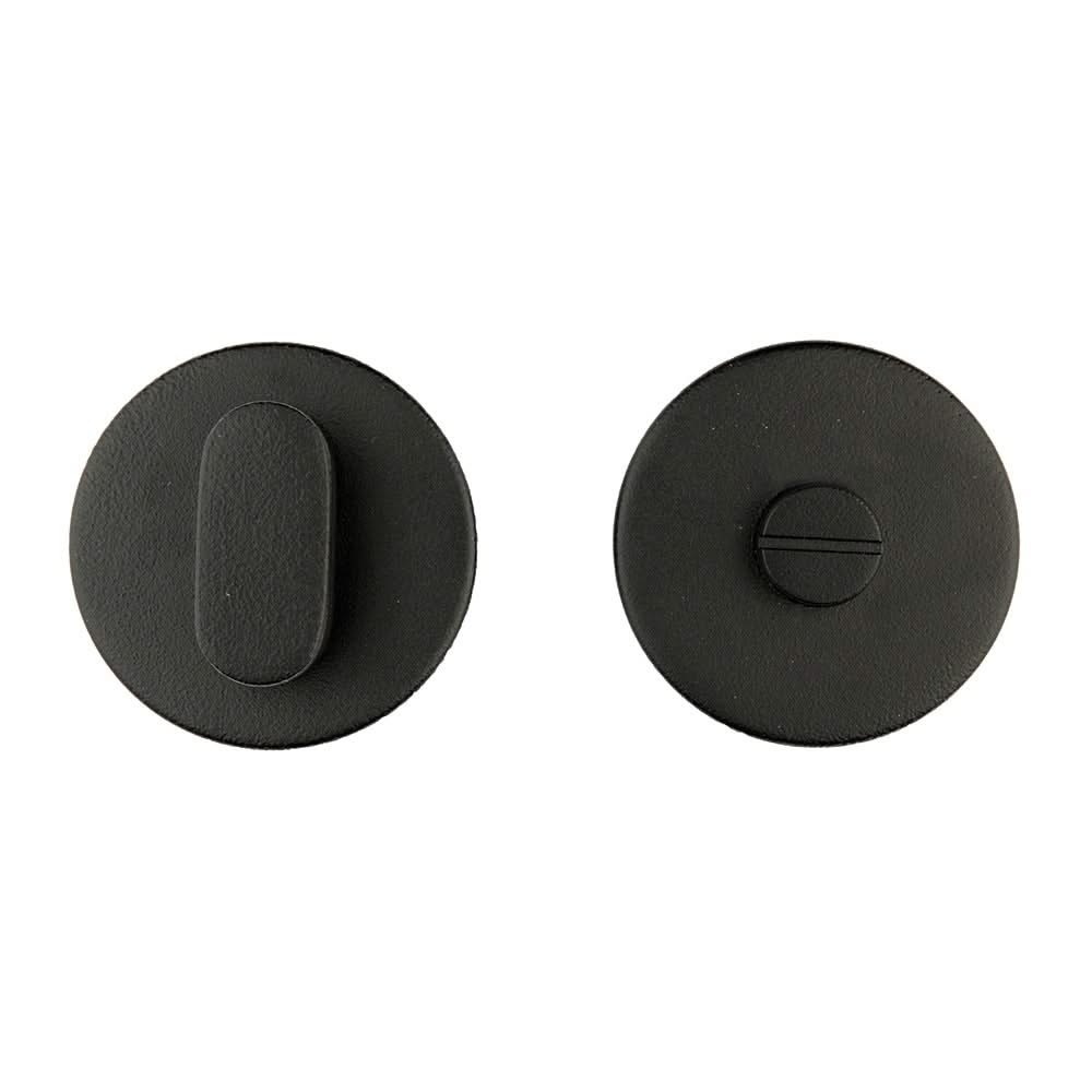 HDD Pro WC-garnituur rond zwart mat structuur UV zonder rood/wit indicatie vooraanzicht
