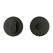 HDD Pro wc-garnituur rond Shape Class 3 mat zwart structuur UV zonder indicatie tige 120 mm vooraanzicht