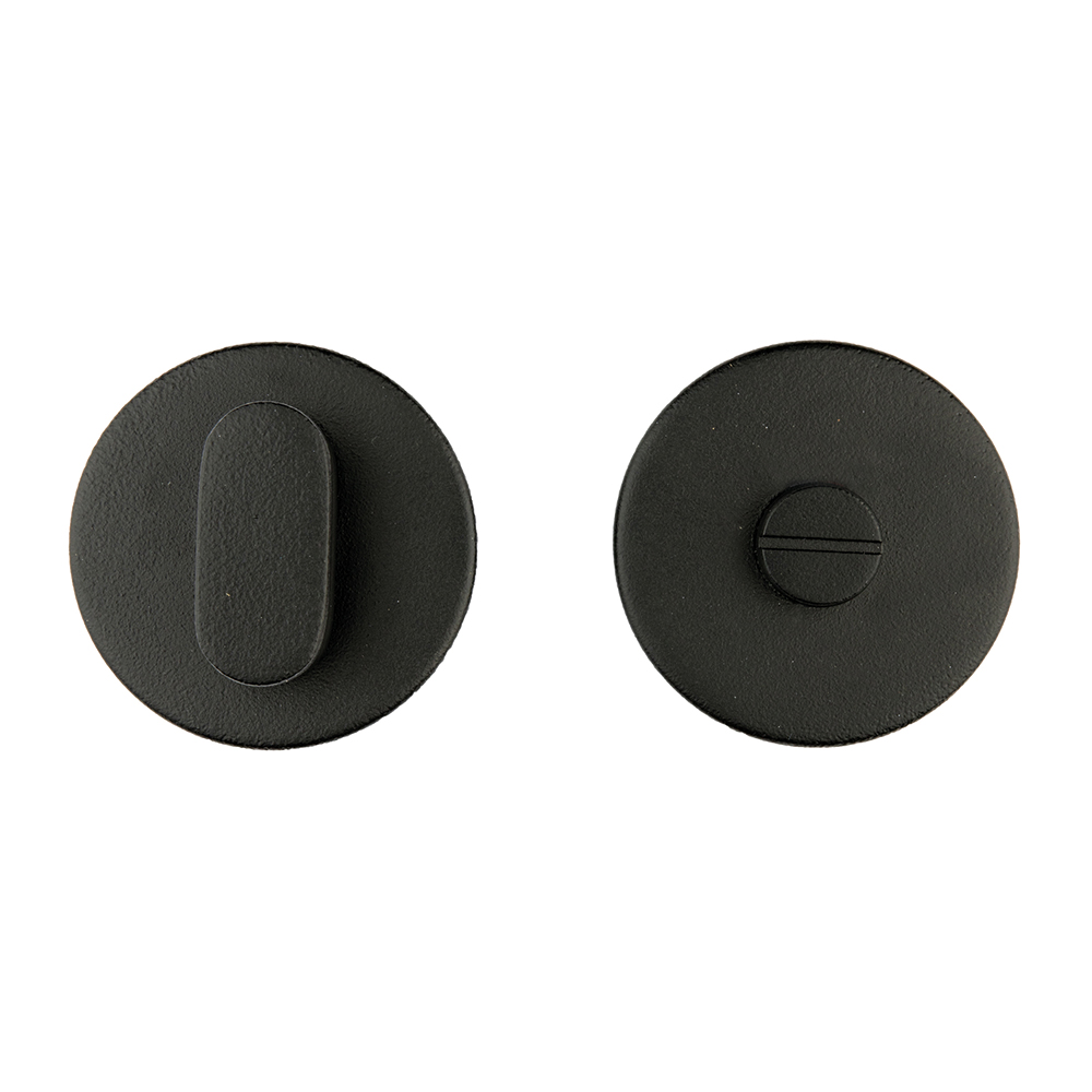 HDD Pro wc-garnituur rond Shape Class 3 mat zwart structuur UV zonder indicatie tige 120 mm vooraanzicht