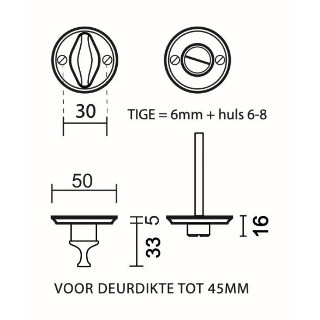 HDD Pro WC-garnituur brons detail