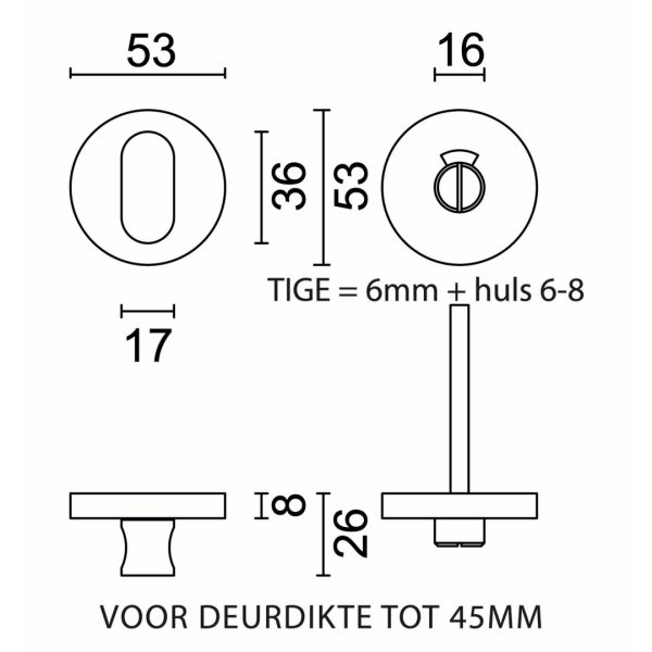 HDD Pro wc-garnituur rond Shape Class 3 inox geborsteld detail