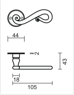 HDD Pro deurkruk ROMANA ROEST ROND – detail