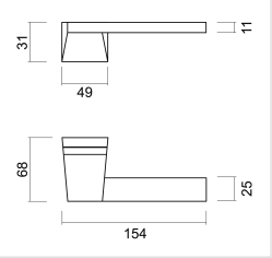 HDD Pro Deurkruk Seliz – technische maattekening