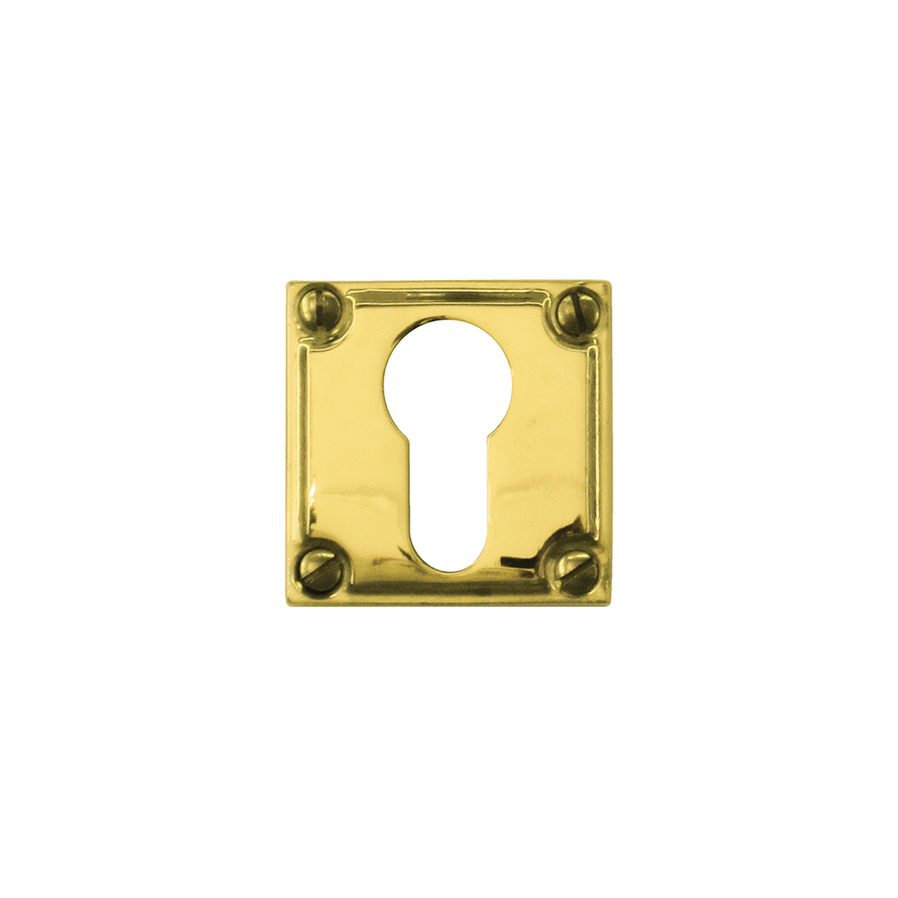 HDD Pro cilinderrozet Square Retro 44 mm messing gepolijst vooraanzicht