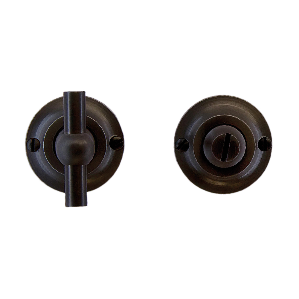 HDD Pro WC-garnituur rond Classic Petra gunmetal Ø 43 mm – vooraanzicht