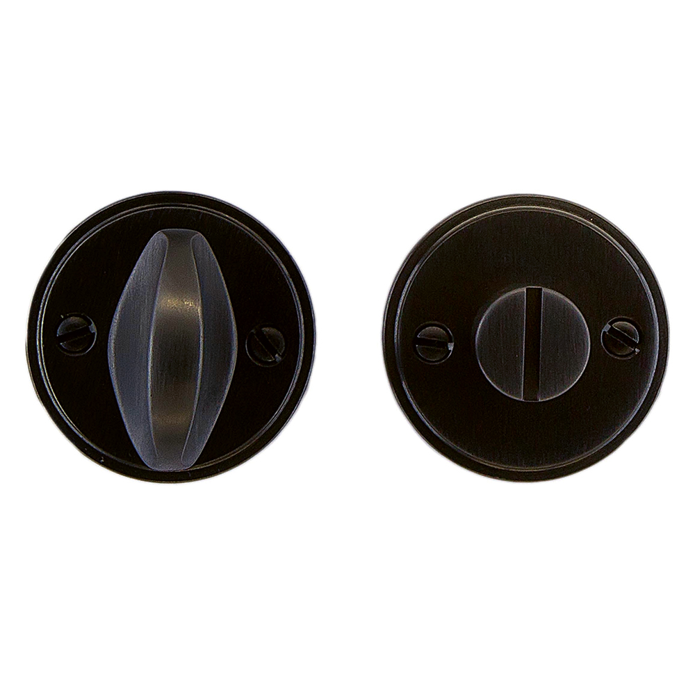 HDD Pro WC-garnituur rond Plat gunmetal Ø 48 mm – vooraanzicht
