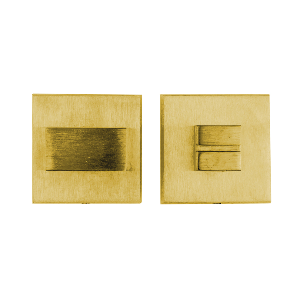 HDD Pro WC-garnituur Square 48 mm Mat Messing Gepolijst – vooraanzicht