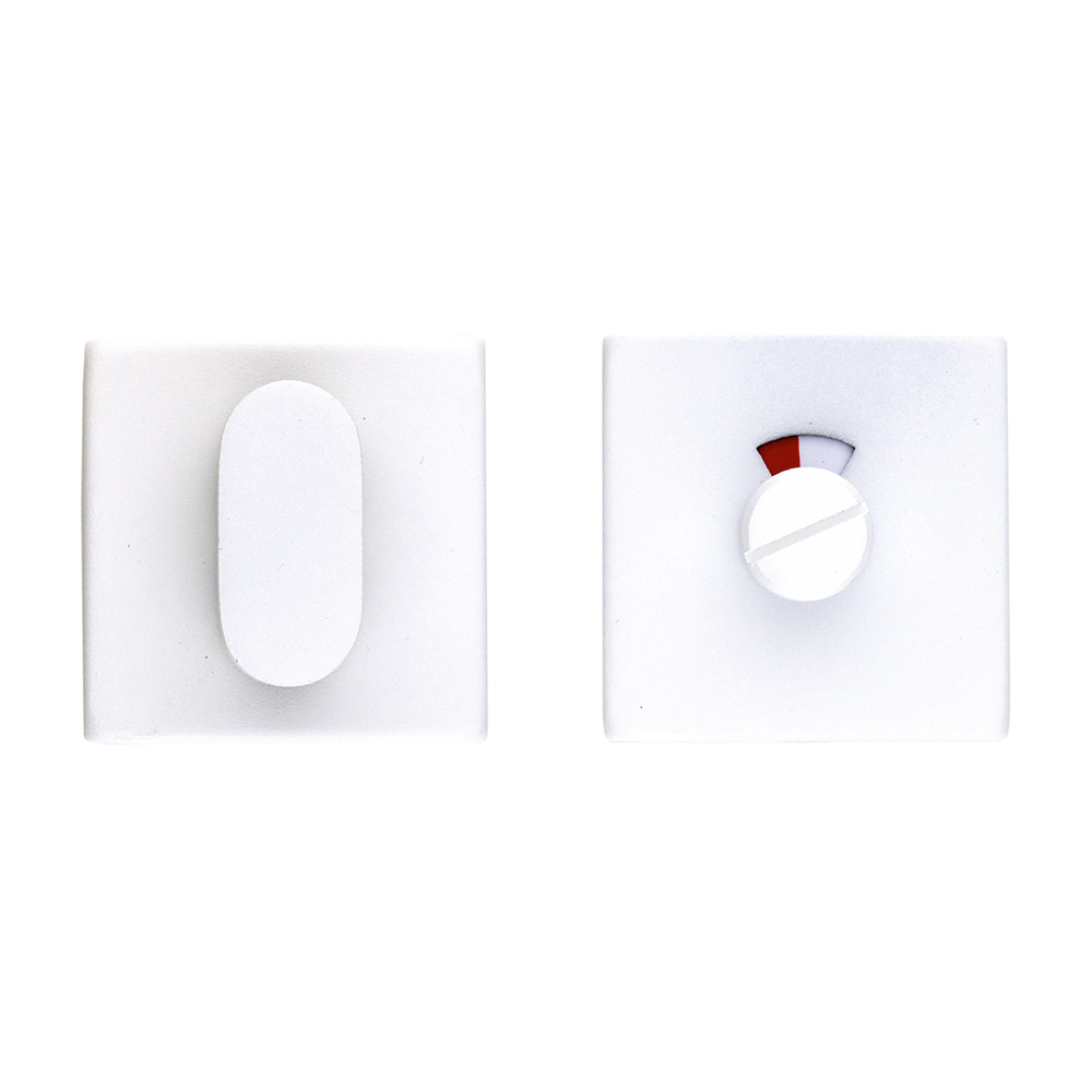 HDD Pro WC-garnituur Square Shape wit structuur met rood/wit-indicatie – vooraanzicht