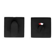 HDD Pro WC-garnituur Square Shape zwart met rood/wit-indicatie – vooraanzicht
