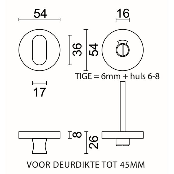 HDD Pro wc-garnituur rond Shape inox geborsteld detail