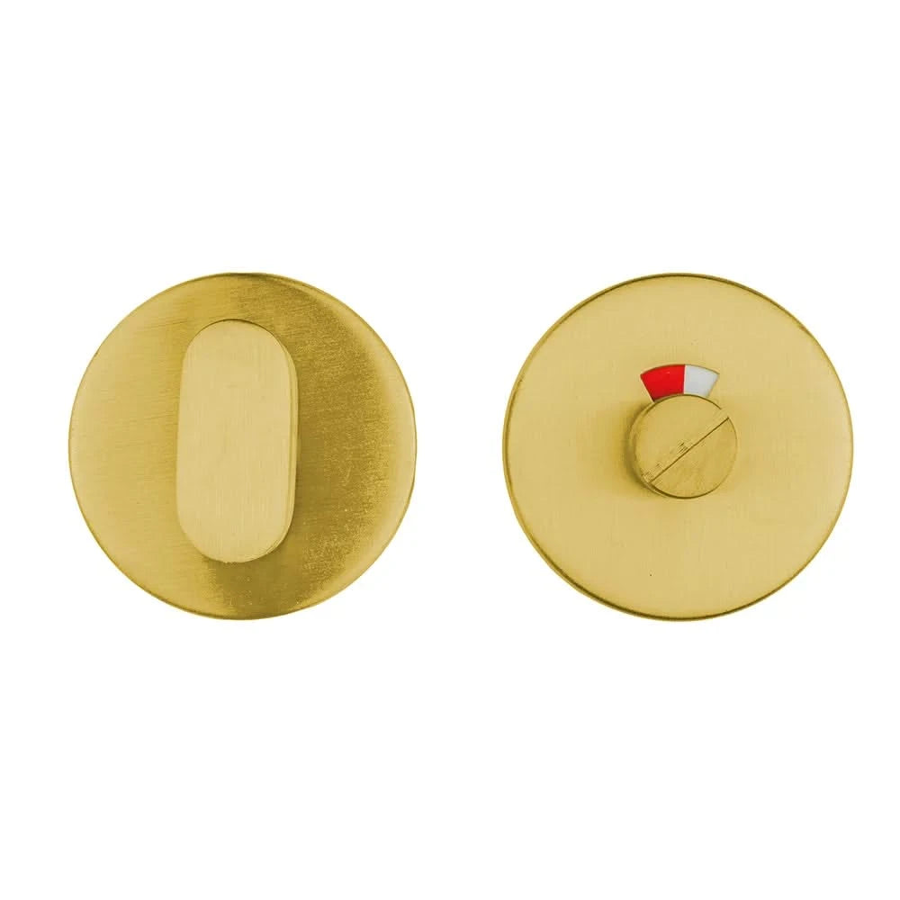 HDD Pro WC-garnituur rond model Shape in mat messing gepolijst, vooraanzicht
