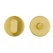 HDD Pro WC-garnituur rond model Shape in mat messing gepolijst zonder rood/wit-indicatie, vooraanzicht