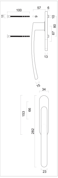 HDD Pro raamkruk Oval C Shape Zwart detail