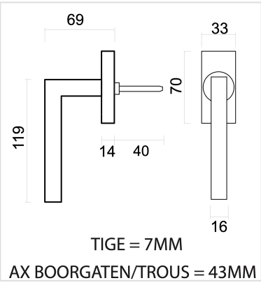 HDD Pro raamkruk Kubic Shape Inox Plus detail