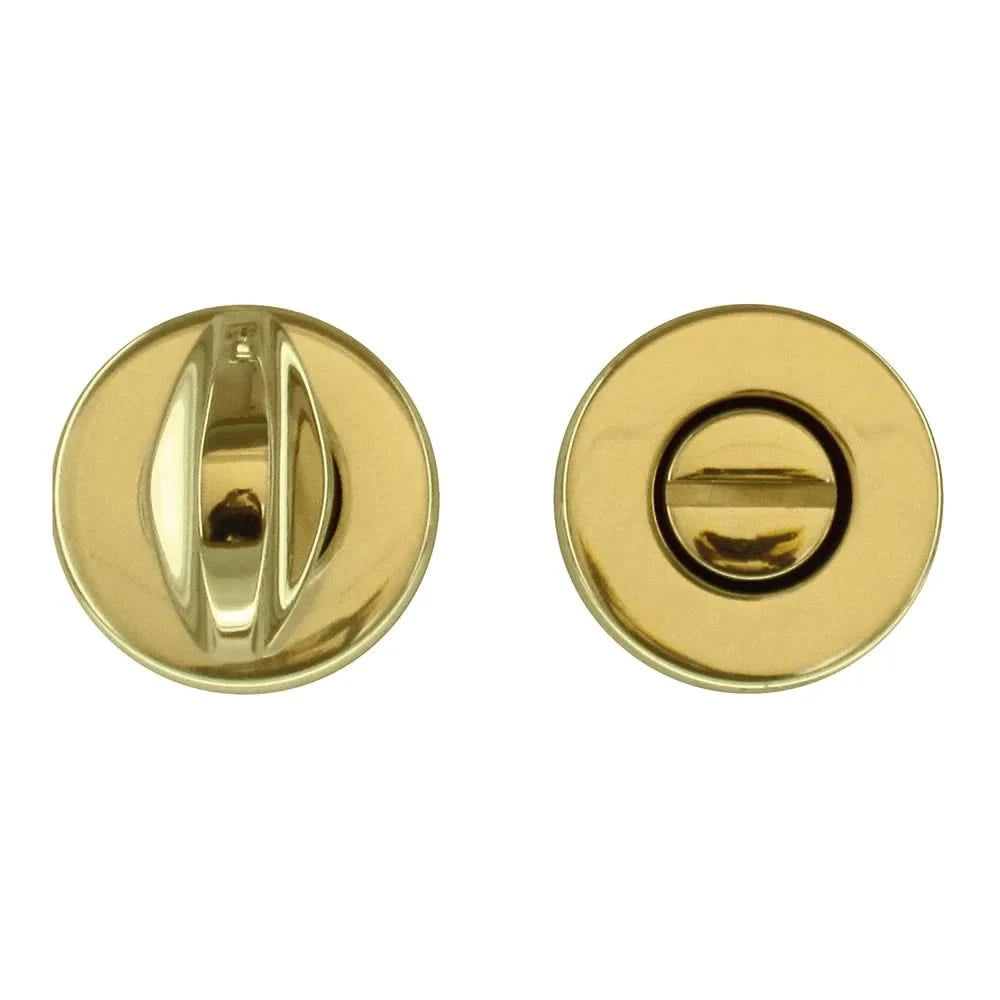 HDD Pro wc-garnituur rond klikrozet messing gepolijst 50 mm vooraanzicht