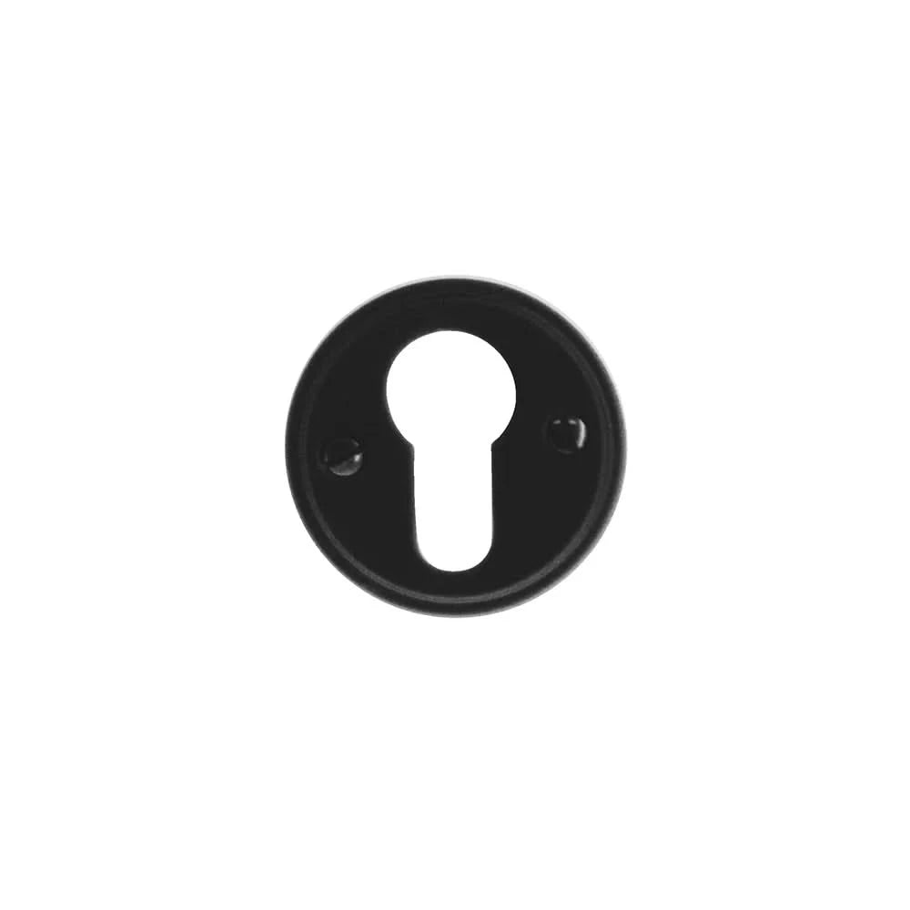 HDD Pro cilinderrozet rond Retro mat zwart vooraanzicht