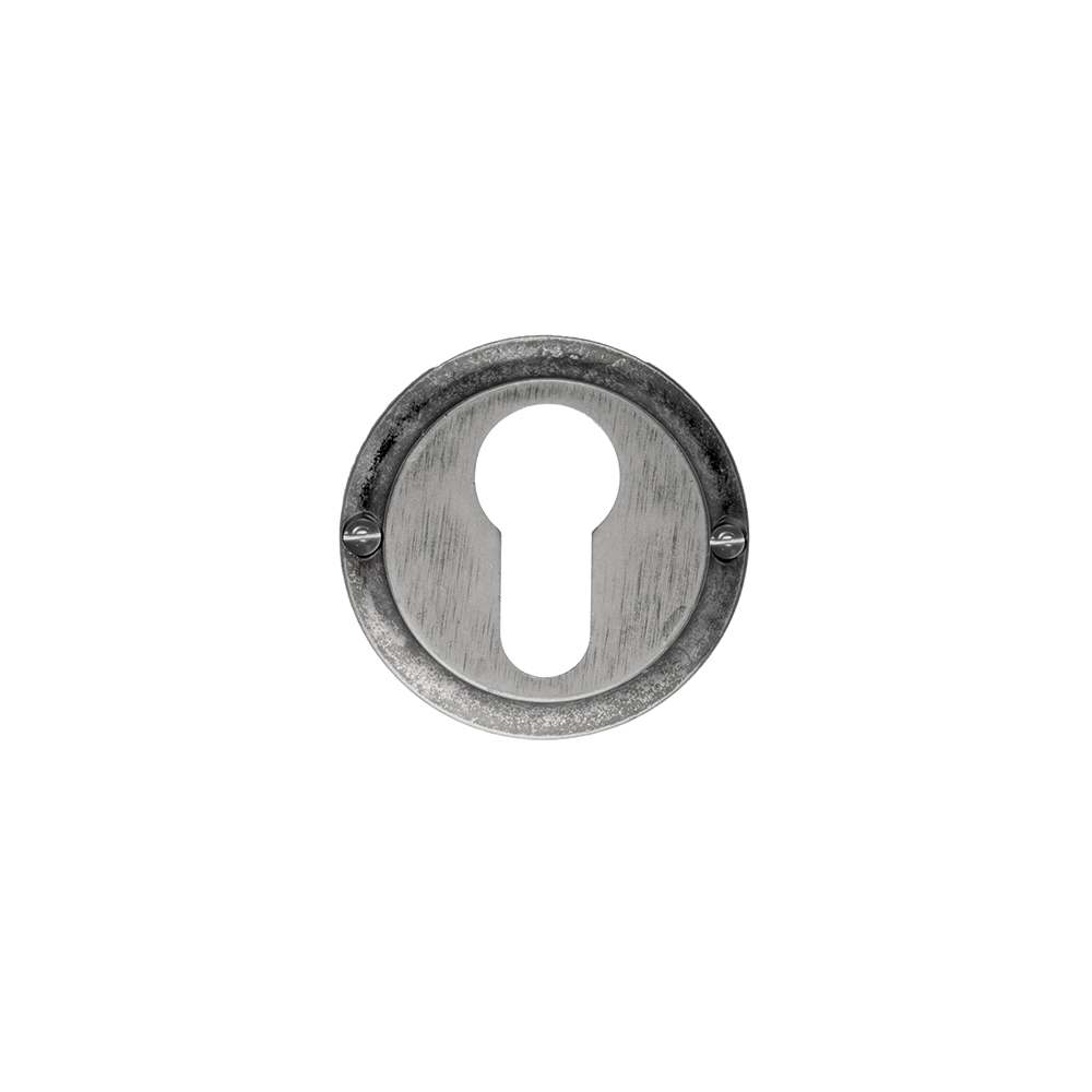 HDD Pro cilinderrozet rond Retro Classic old silver vooraanzicht