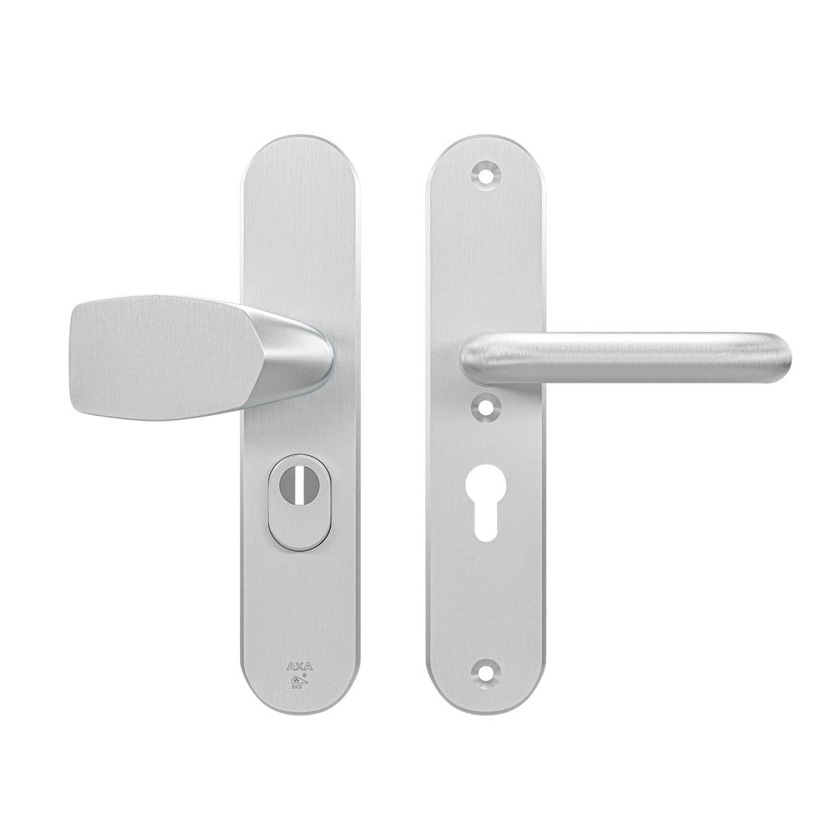 AXA | Veiligheidsbeslag Oval Plus Wing-knop+kruk U PC55 anti-kerntrek | Aluminium naturel