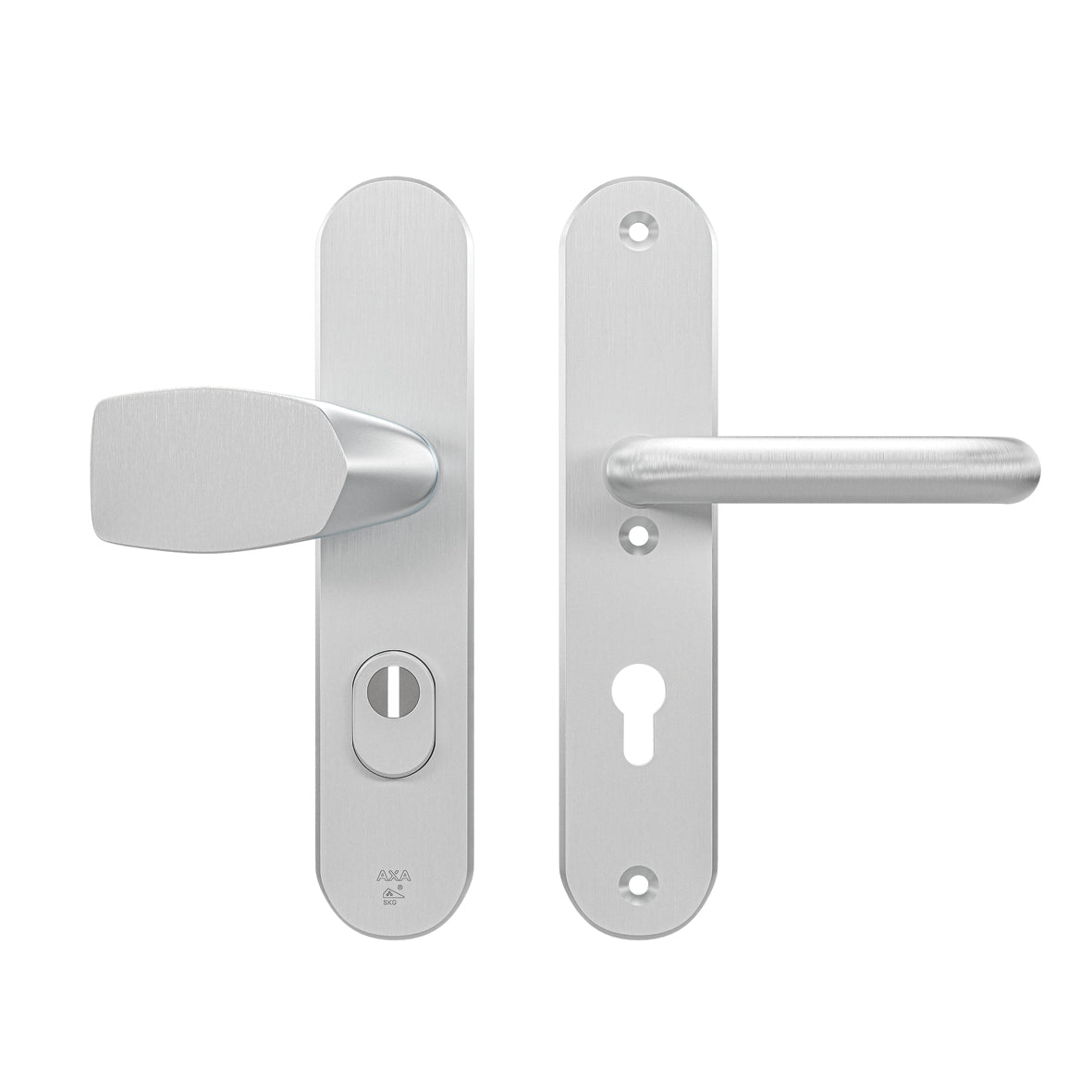 AXA | Veiligheidsbeslag Oval Plus Wing-knop+kruk U PC72 anti-kerntrek | Aluminium naturel