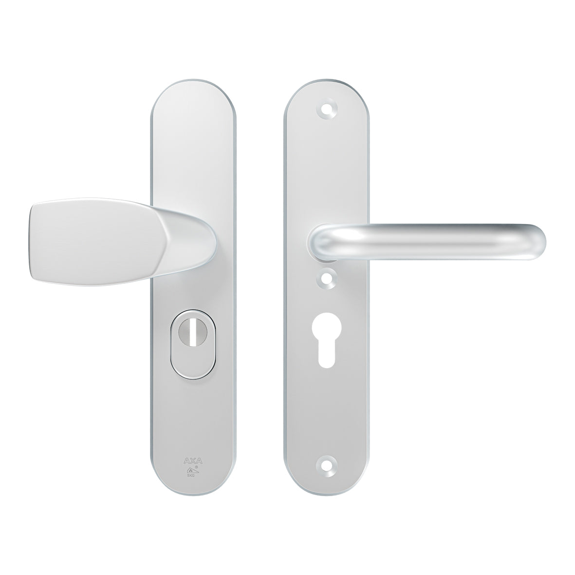 AXA | Veiligheidsbeslag Oval Plus Wing-knop+kruk U PC55 anti-kerntrek | Aluminium naturel