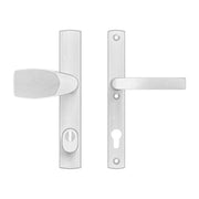 AXA | Veiligheidsbeslag Curve Plus smal kruk Wing+Blok PC92 anti-kerntrek | Aluminium naturel