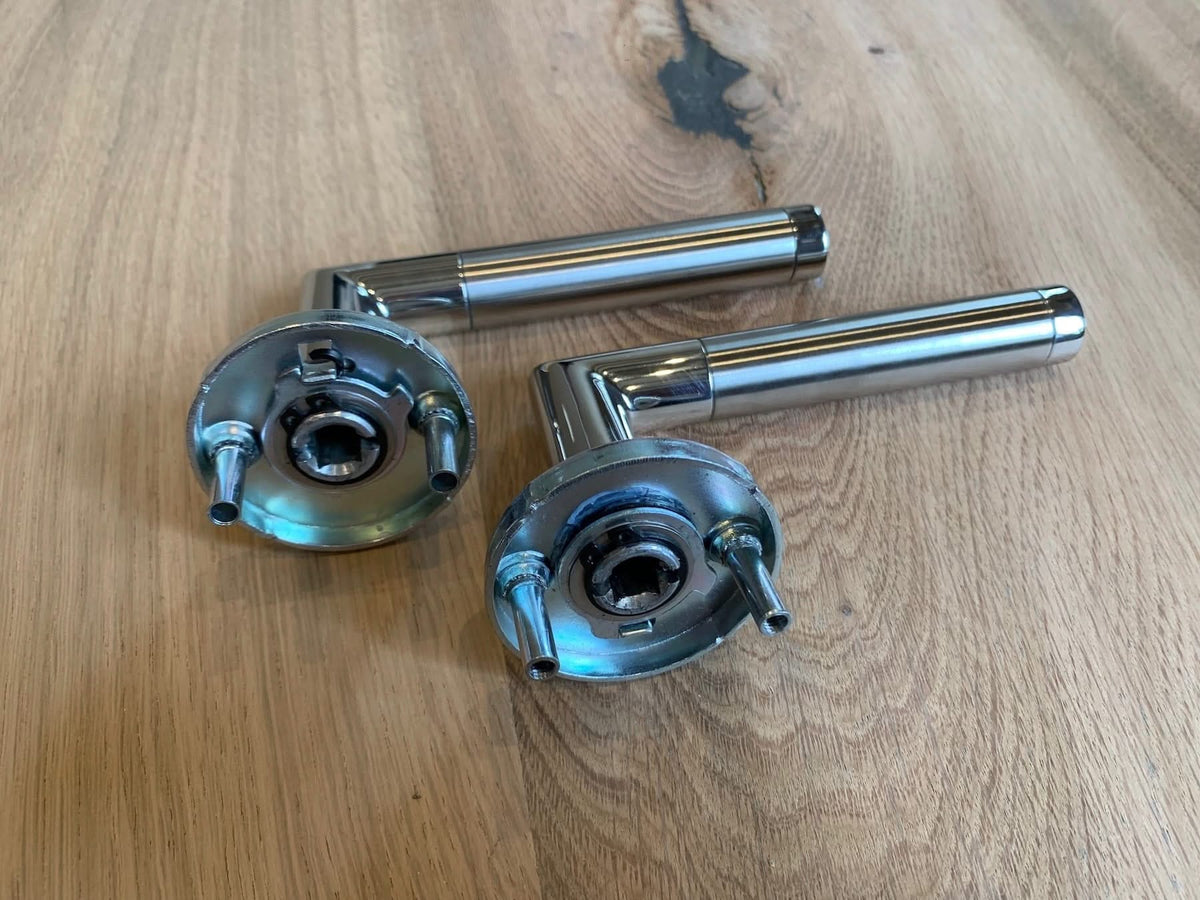 Hafi Private Line deurkruk model 219 rond RVS geborsteld - zijaanzicht
