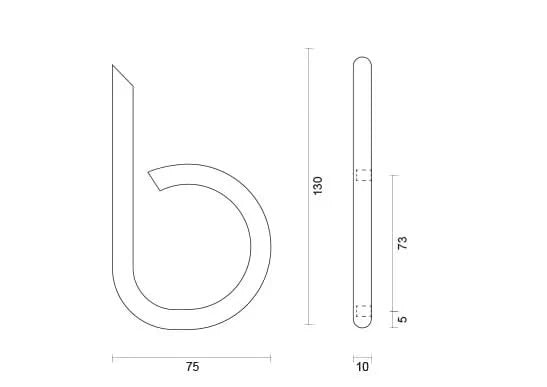 HDD Pro RVS huisletter B rond, hoogte 130 mm – detail