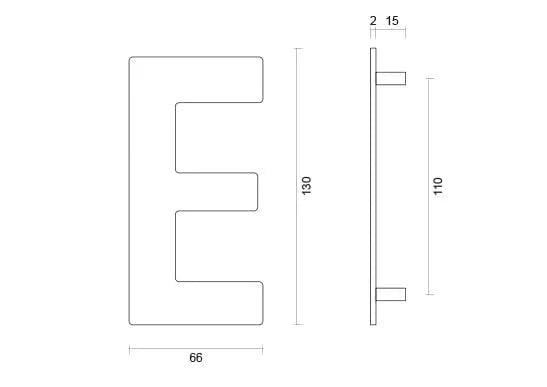 HDD Pro Huisletter Plat E Inox Plus – detail