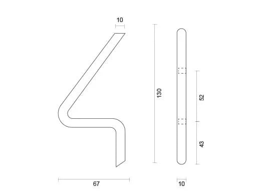 HDD Pro huisnummer rond 4 Inox Plus detail, hoogte 130 mm
