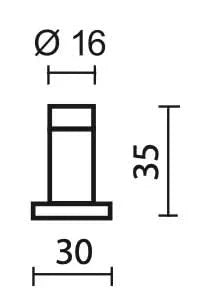 HDD Pro deurstop wandmontage zwart 16 × 35 mm – detail