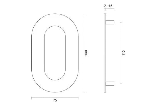 HDD Pro huisnummer 0 zwart RVS 130 mm – detail