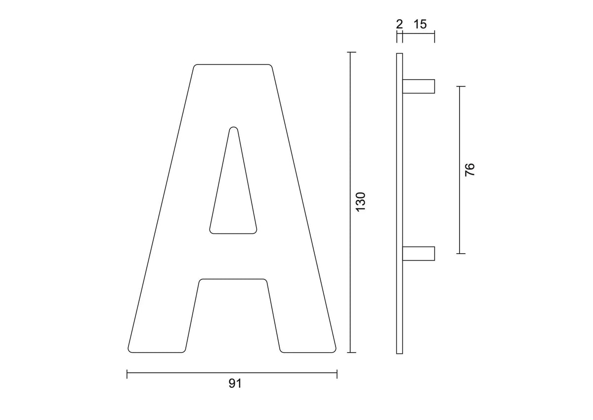 HDD Pro Huisletter Plat A Zwart Structuur UV – detail