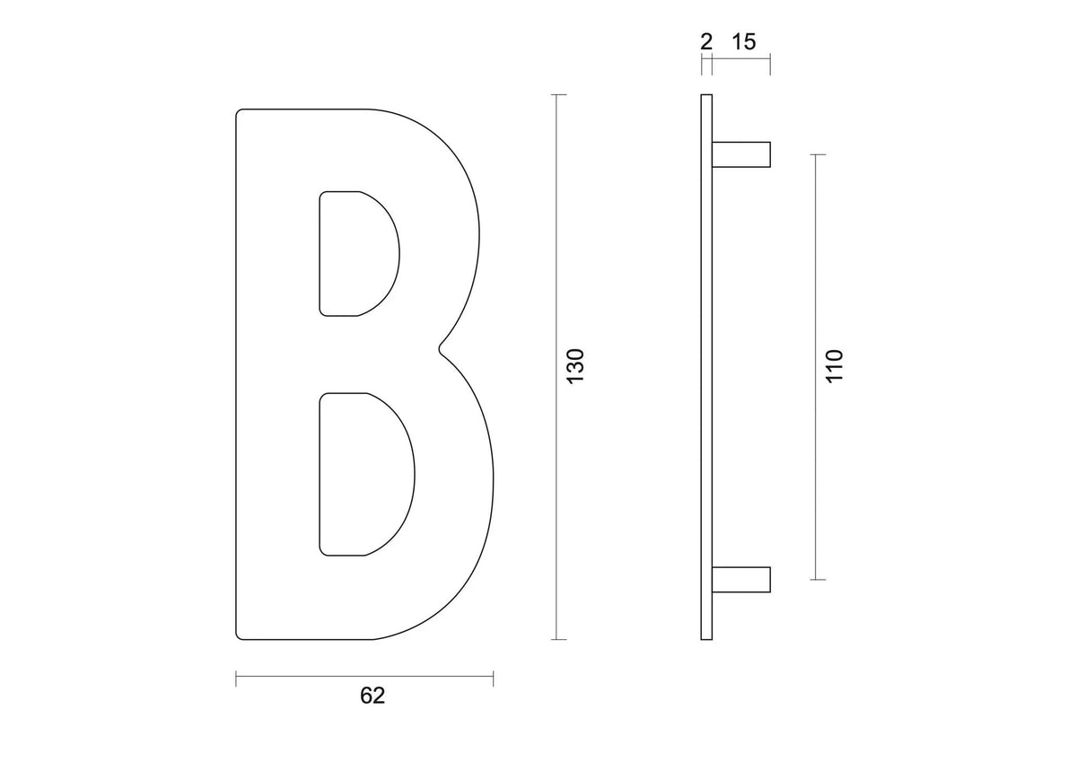 HDD Pro Huisletter Plat B Zwart Structuur UV – detail