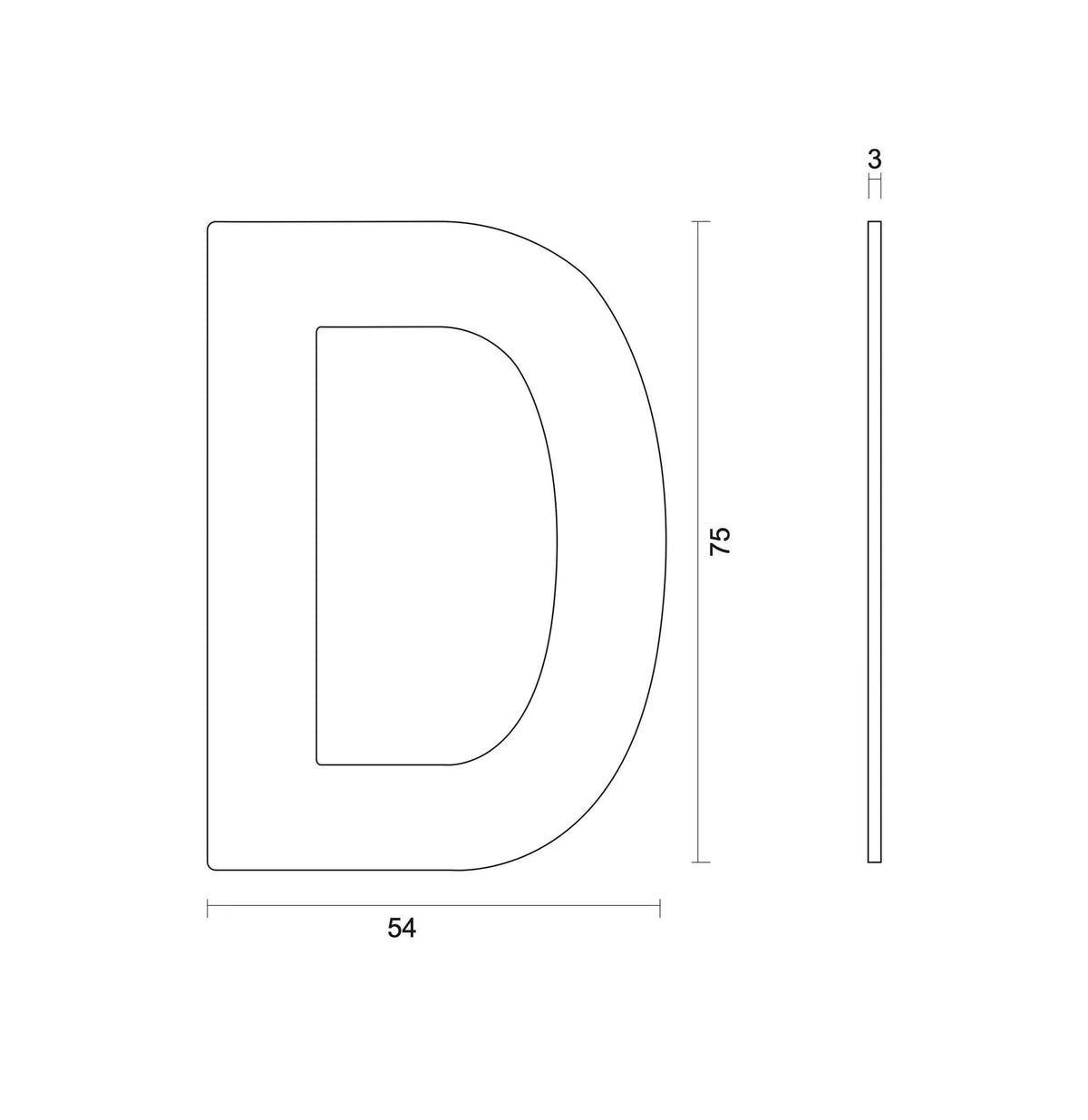 HDD Pro huisletter D geborsteld RVS – productweergave