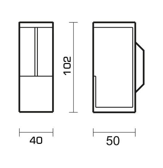 HDD Pro schuifdeurkom carré afgerond zwart detail