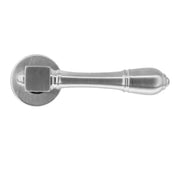 HDD Pro deurkruk Aldagonda inox look op rozet – vooraanzicht
