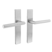 Intersteel deurkruk Hoek 90° rechthoekig schild rvs geborsteld vooraanzicht