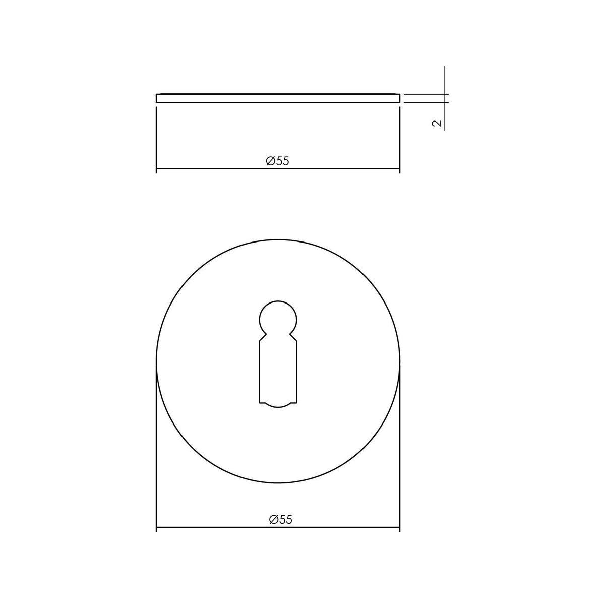 Intersteel zelfklevende sleutelgatrozet 55x2mm rvs geborsteld – detail