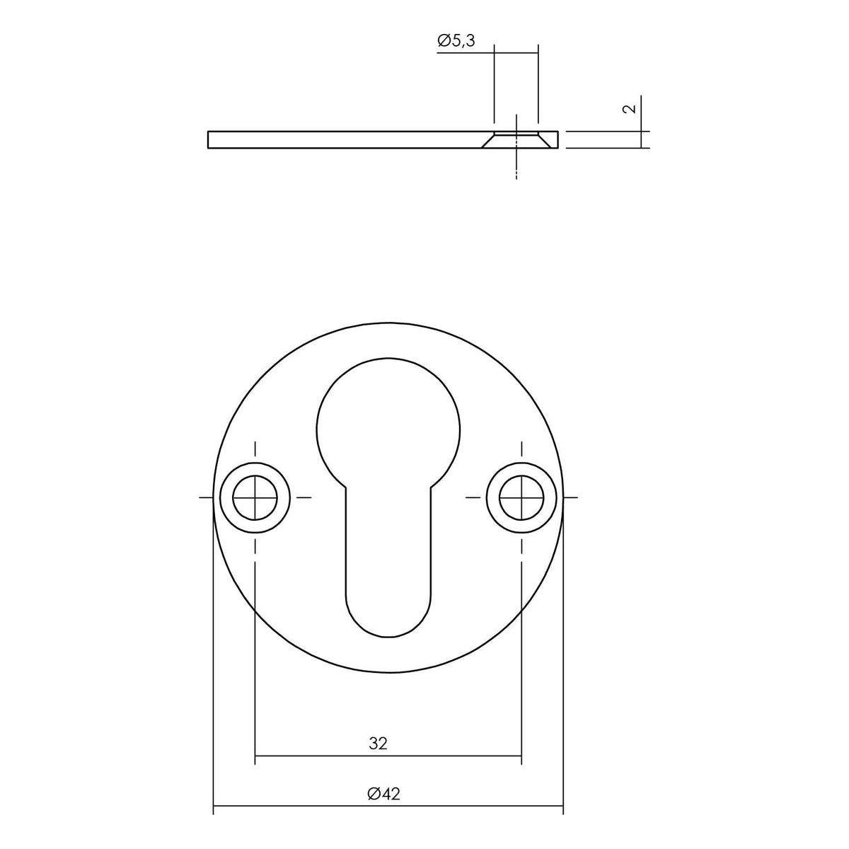 Intersteel rozet profielcilindergat RVS geborsteld detail
