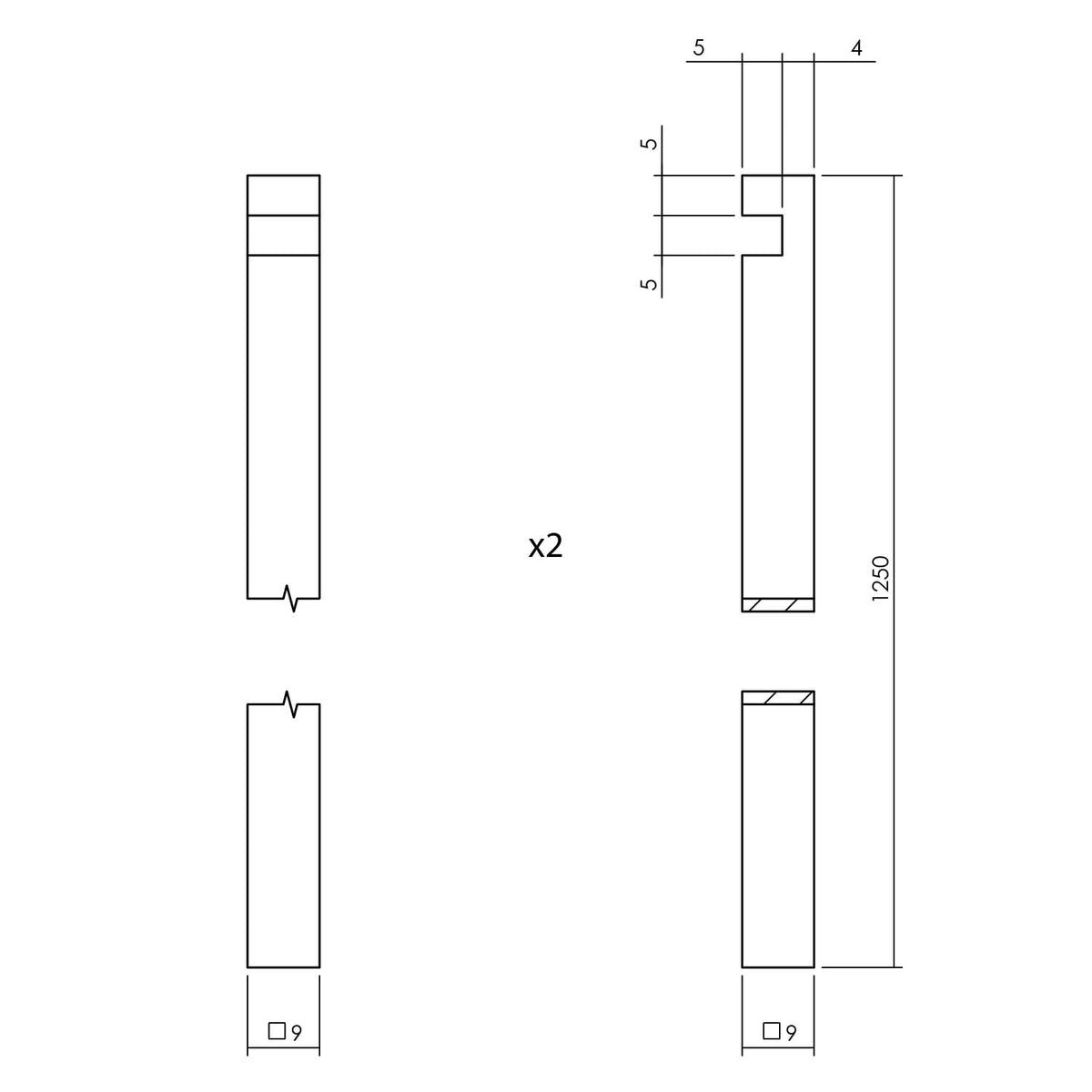 Intersteel pomp-espagnolet Ton 222 nikkel/ebbenhout – gemonteerd op deur