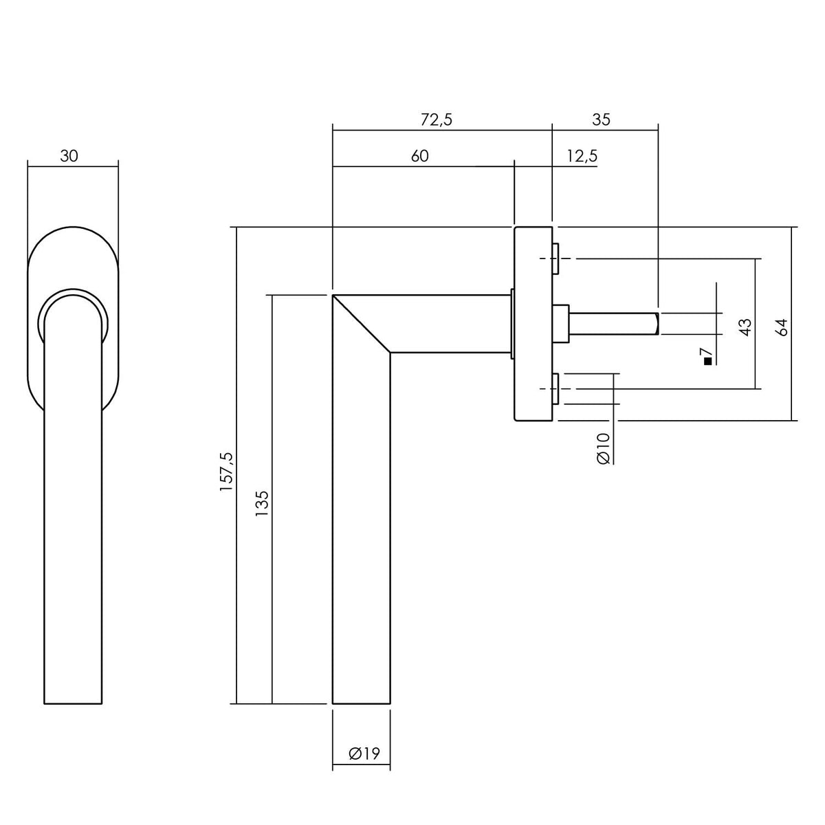 Intersteel raamkruk Jura ovaal mat zwart detail