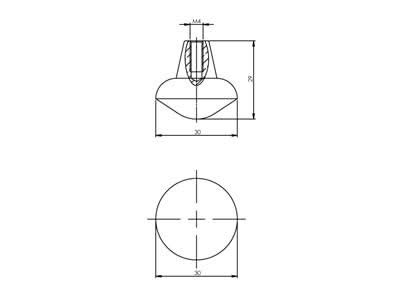 Intersteel meubelknop 30 mm mat zwart detail
