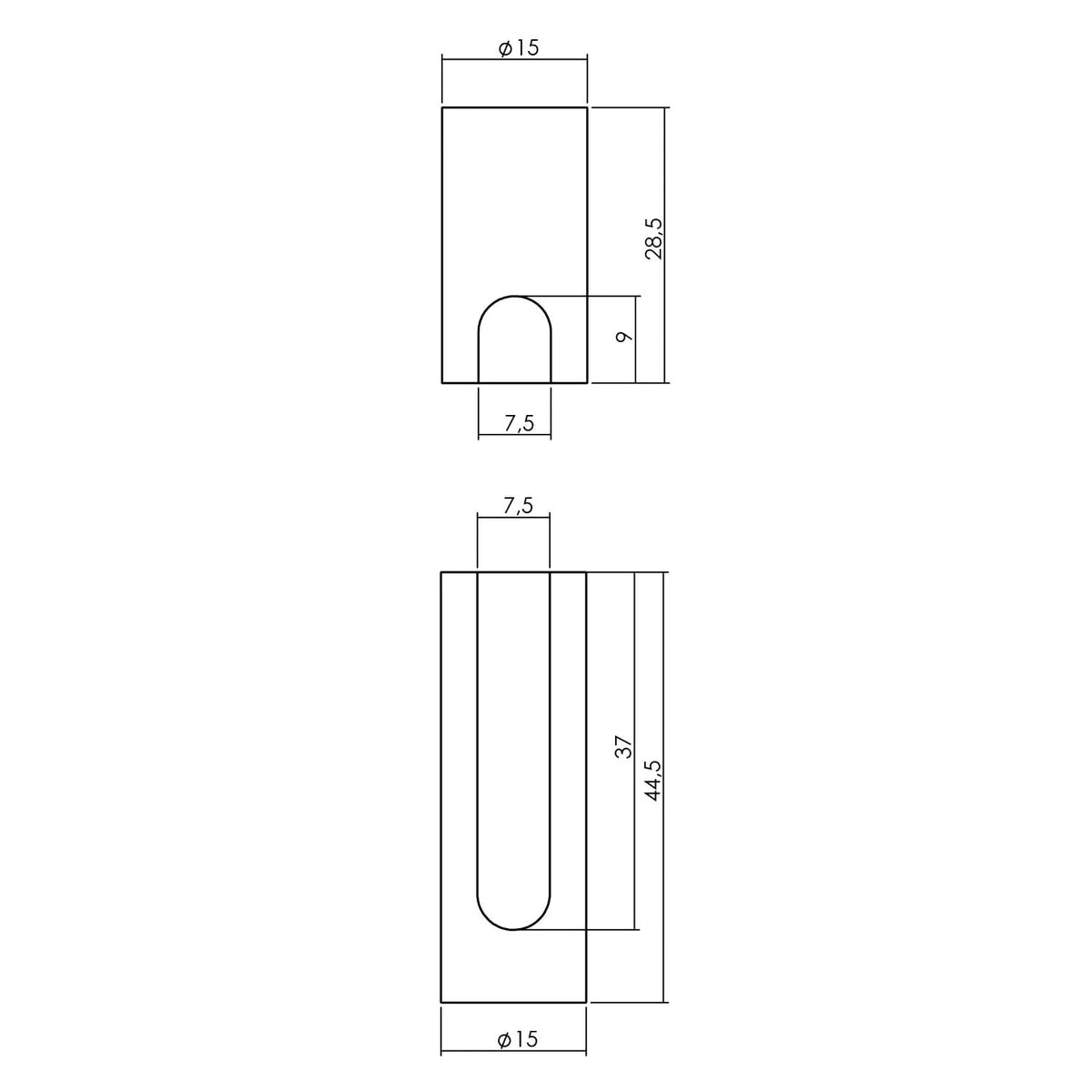 Intersteel sierhuls recht RVS geborsteld - detail