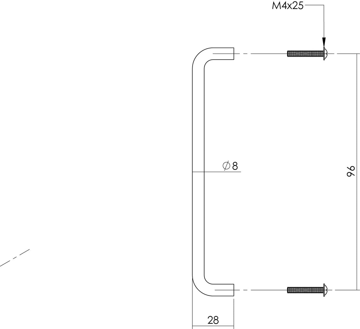 Intersteel meubelgreep 96 mm RVS geborsteld detail
