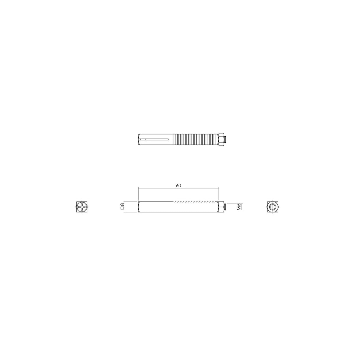 Intersteel wisselstift met keilbout 8x60 mm – detail