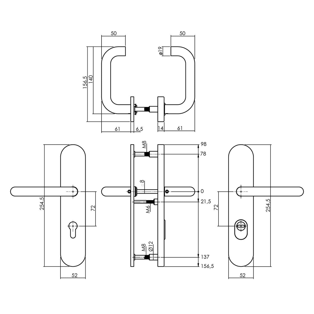 Intersteel veiligheidsbeslag PC72 ovaal rvs geborsteld – detail