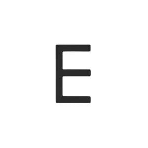Intersteel huisletter E 100 mm rvs mat zwart – vooraanzicht