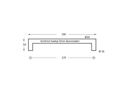 Intersteel handdoekrek met 4 vaste pinnen rvs geborsteld detail