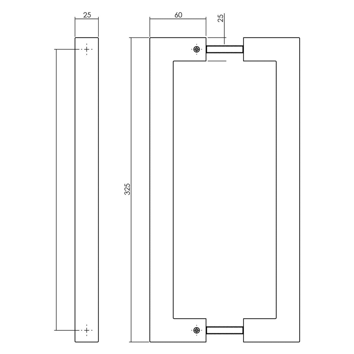 Intersteel deurgrepen vierkant mat zwart detail